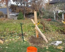 Fence post setting Fence post setting